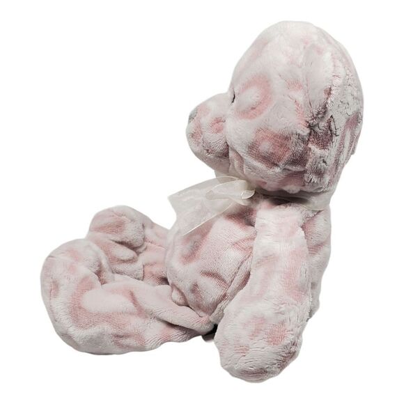 Nat & Jules Prudy Teddy Bear Lovey Plush Pink Circle Print Textured Gift Present - Picture 3 of 13